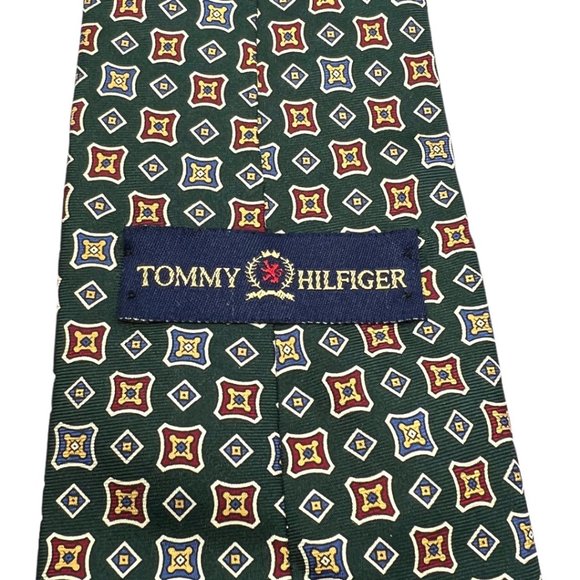 Tommy Hilfiger 1 Pair Vintage Men’s Silk Ties USA Made Imported Fabric Multicolo - Picture 7 of 13
